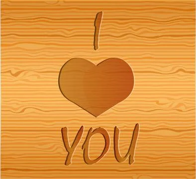 Wood texture with love. Stock Illustration