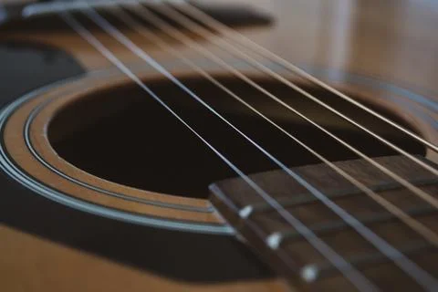 Wood texture of lower deck of six strings acoustic guitar Stock Photos
