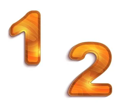 Wood texture numbers 1 2 Stock Illustration