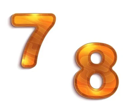 Wood texture numbers 7 8 Stock Illustration