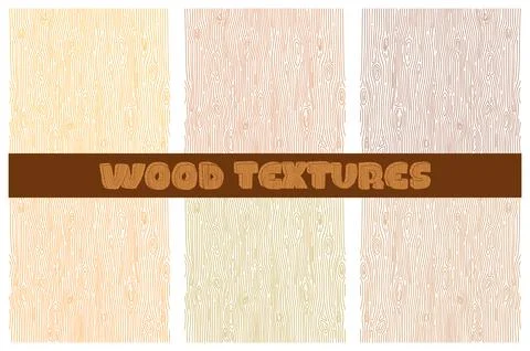 Wood texture set of 6 in different color.Office and home floor texture elem.. Stock Illustration