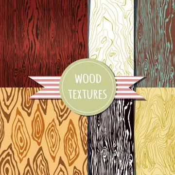 Wood texture set. Seampless pattern Illustrazione stock