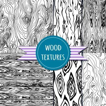 Wood texture set. Seampless pattern Stock Illustration