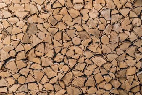 Wood texture of split logs Stock Photos