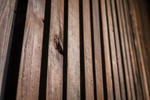 Wood texture with vertical boards in perspective Stock Photos