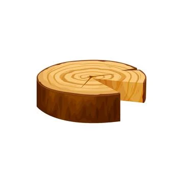 Wood texture wavy ring slice of tree isolate log Stock Illustration