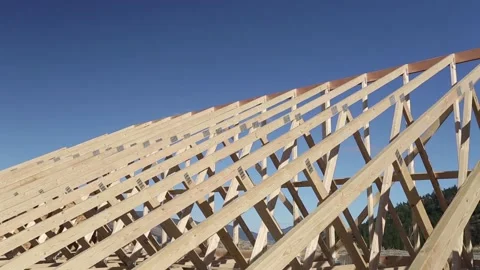 Wood Timber House Construction Stud Frame Video stock 151125949