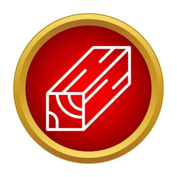 Wood timber plank construction material beam icon Stock Illustration