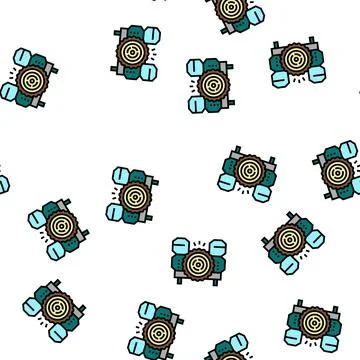 Wood timber sawmill machine vector seamless pattern 库存插图