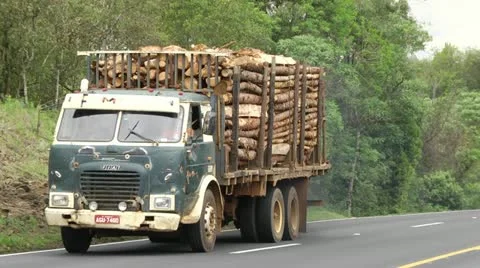 Wood Transportation Stock Footage 12659144