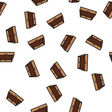 Wood tray vector seamless pattern Stock Illustration