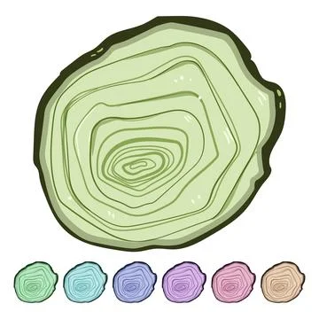 Wood tree rings cartoon vector graphic Stock Illustration
