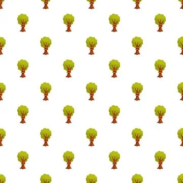 Wood treehouse building repeating pattern on white background Stock Illustration