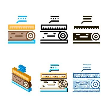 Wood trunk pack size icon vector outline Stock Illustration