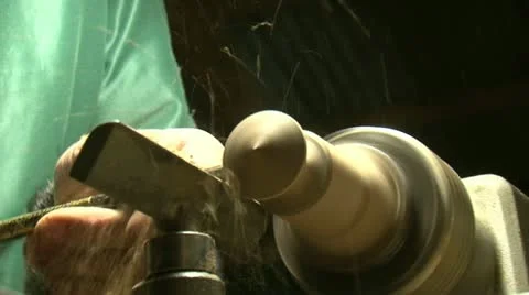 Wood turning Lathe Stock Footage 18036992