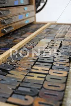 Wood type for letterpress Stock Photos