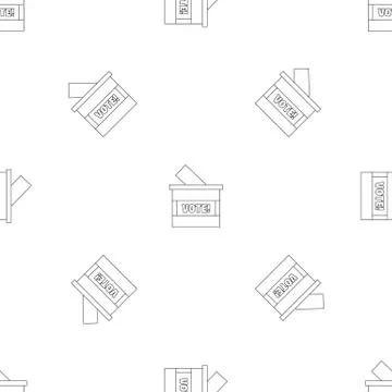 Wood vote box pattern seamless Stock Illustration