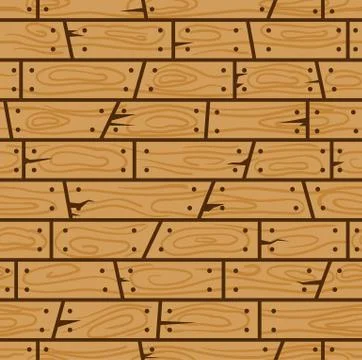 Wood Wall Cartoon Seamless Pattern Stock Illustration