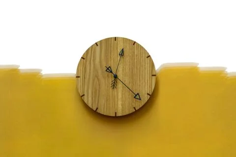 Wood wall clock Stock Photos