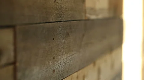 Wood Wall Close Up Racking Focus Detail Stock Footage 60223326