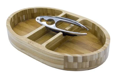 Wood walnut cracking set Stock Photos