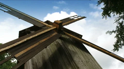 Wood windmill. Stock Footage 48361984