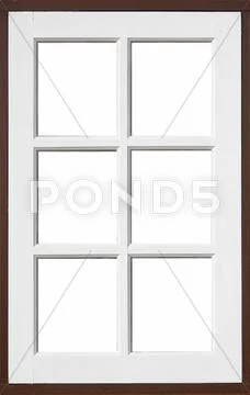 Wood window with white and brownd color Stock Photos