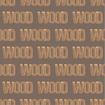 Wood word seamless pattern texture Stock Illustration