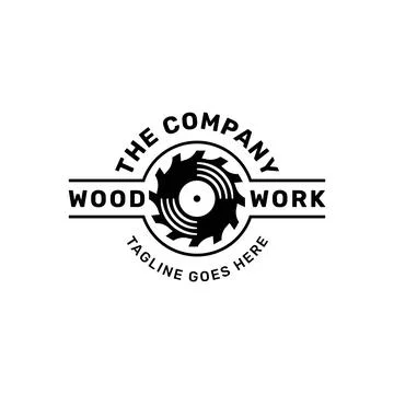 Wood work carpentry logo design inspiration vector template	 Stock Illustration