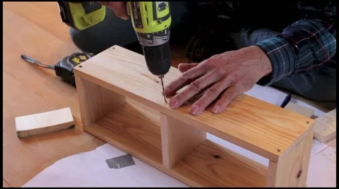 Wood Work Drill Tool Workman Stock Footage 49526365
