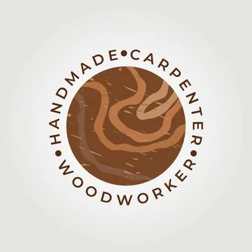 Wood worker, carpenter, wood pattern logo vector illustration design Stock Illustration