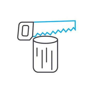 Wood working vector thin line stroke icon. Wood working outline illustration Stock Illustration