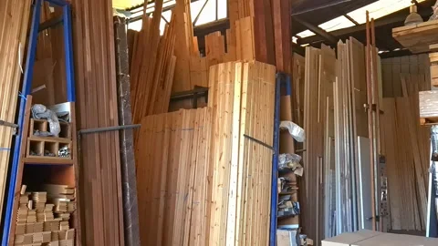 Wood yard interior. Stock Footage 320249604