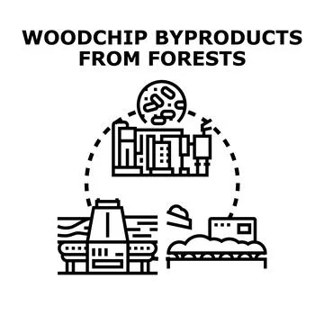Woodchip byproducts from forests processing industry vector Stock Illustration