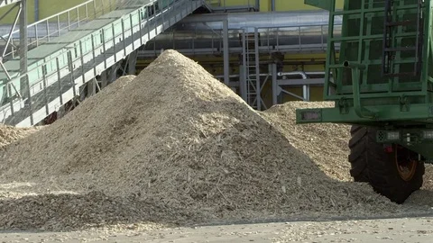 Woodchipper at the wood processing factory Stock Footage 71271581
