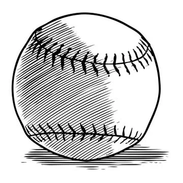 Woodcut baseball Stock Illustration