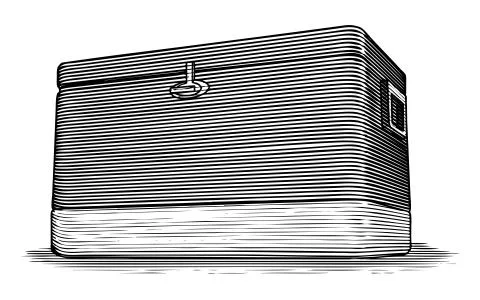 Woodcut Cooler Stock Illustration