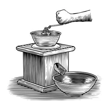 Woodcut Grinder Stock Illustration