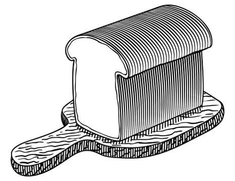 Woodcut Loaf of Bread Stock Illustration