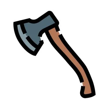 Woodcutting axe tool with sharp blade and handle Illustration
