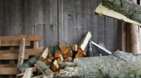 Woodcutting machine slo-mo. 動画素材 49466490