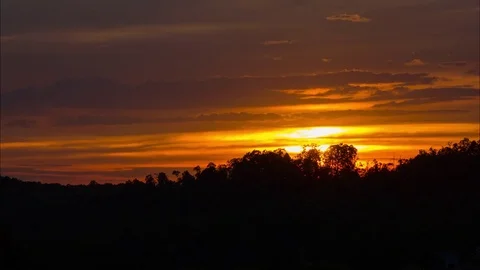 Wooded Sunset Timelapse Stock Footage 76969326