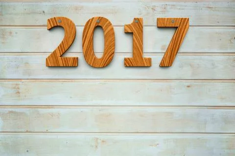 Wooden 2017 background Stock Illustration