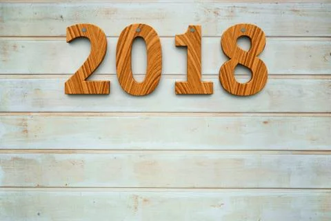 Wooden 2018 background Stock Illustration