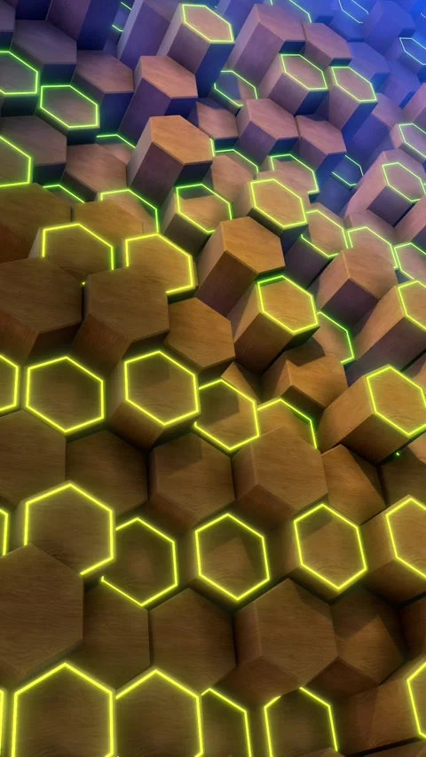Wooden 3D Hexagons Background Stock Footage 294078913