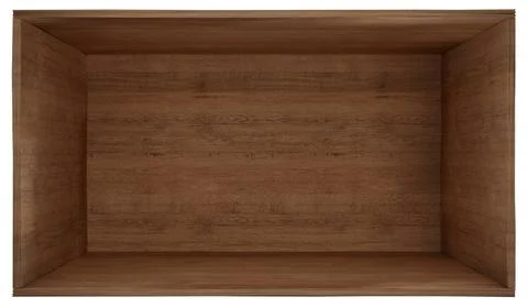 Wooden 3D Rendered Box Shape with Clipping Path Illustrazione stock