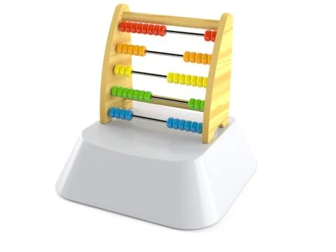 Wooden abacus on computer key Stock Illustration