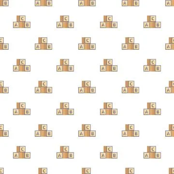 Wooden abc blocks forming learning pyramid pattern Stockillustratie