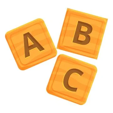 Wooden abc cubes forming basic english language words Illustrazione stock