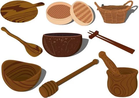 Wooden accessories Stock Illustration